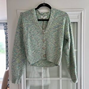 Women's Heart Accent Button Multi Cardigan
